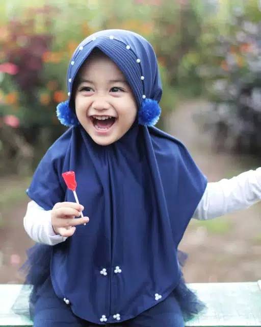 Bergo anak AYUKA POMPOM 2-5 tahun Jilbab anak murah lucu