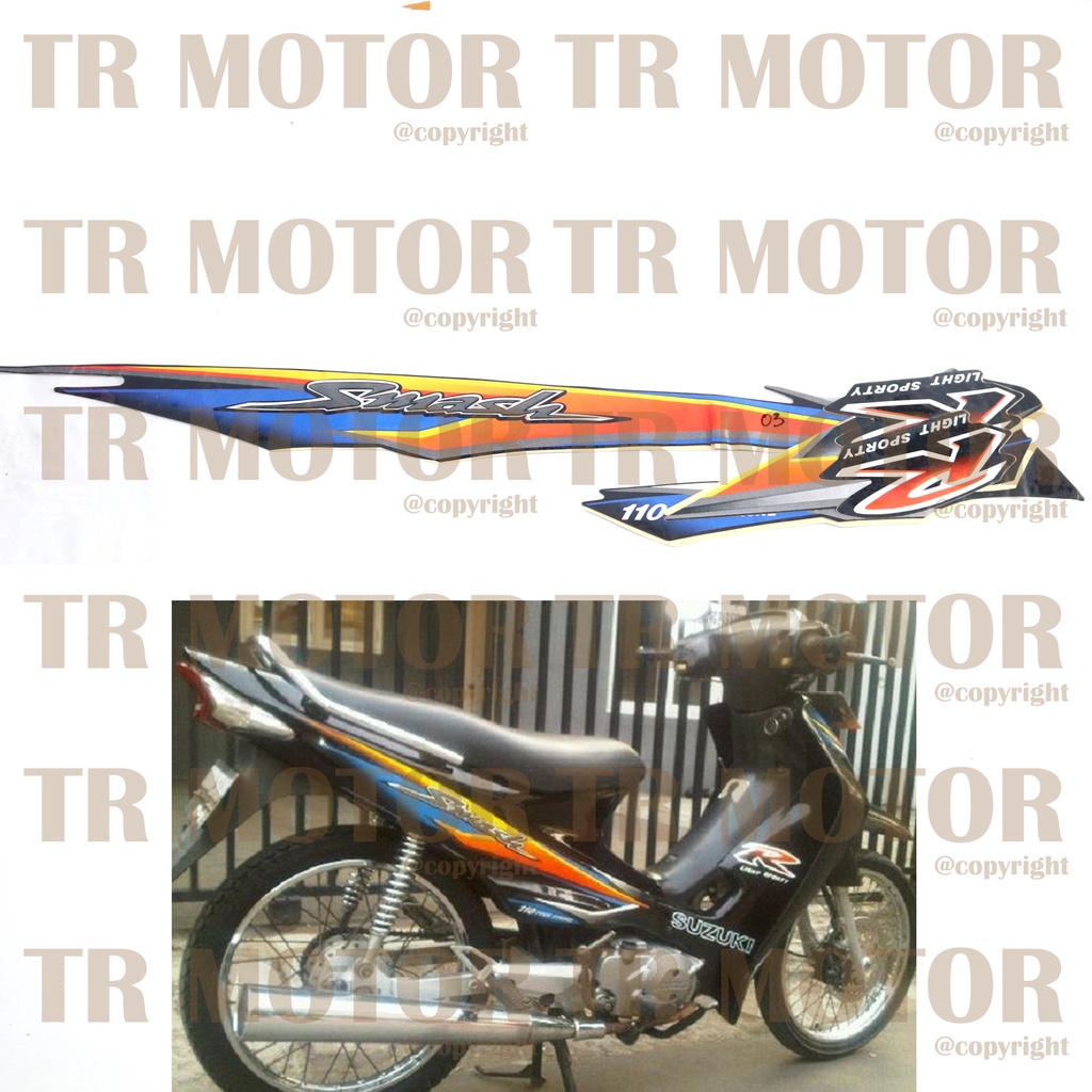 Stiker Motor Smash 110 2003 Sticker Striping Lis Full Set Motor