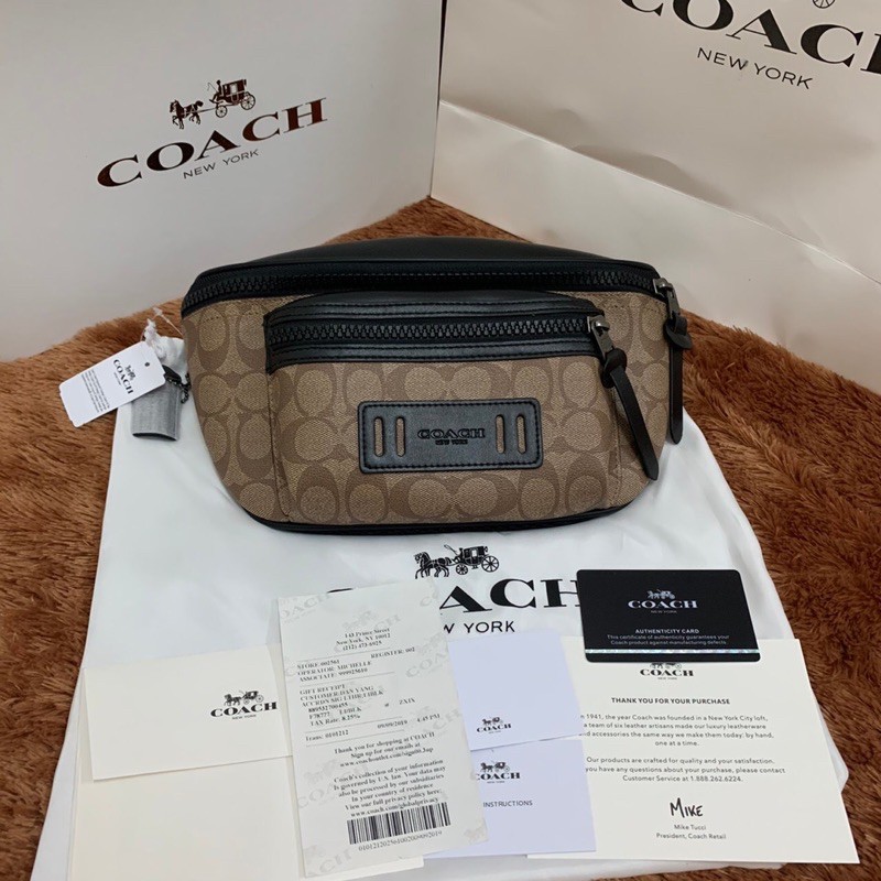 tas waistbag cowok pria coach signature terrain original