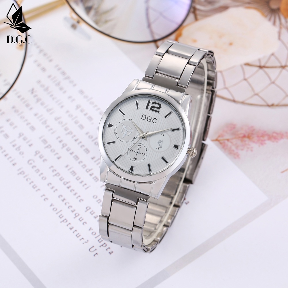 Tongtonges ✅COD Grosir Couple Pria Jam Tangan Wanita Fashion Analog Quartz Strap Rantai Watch Import C92