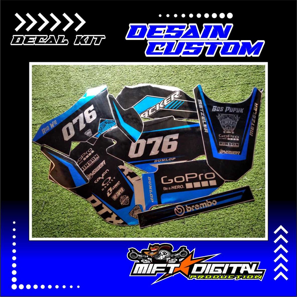 Stiker Decal Full Krom KLX BF Dtracker Supermoto Decal CRF Full Crome +papan nomor