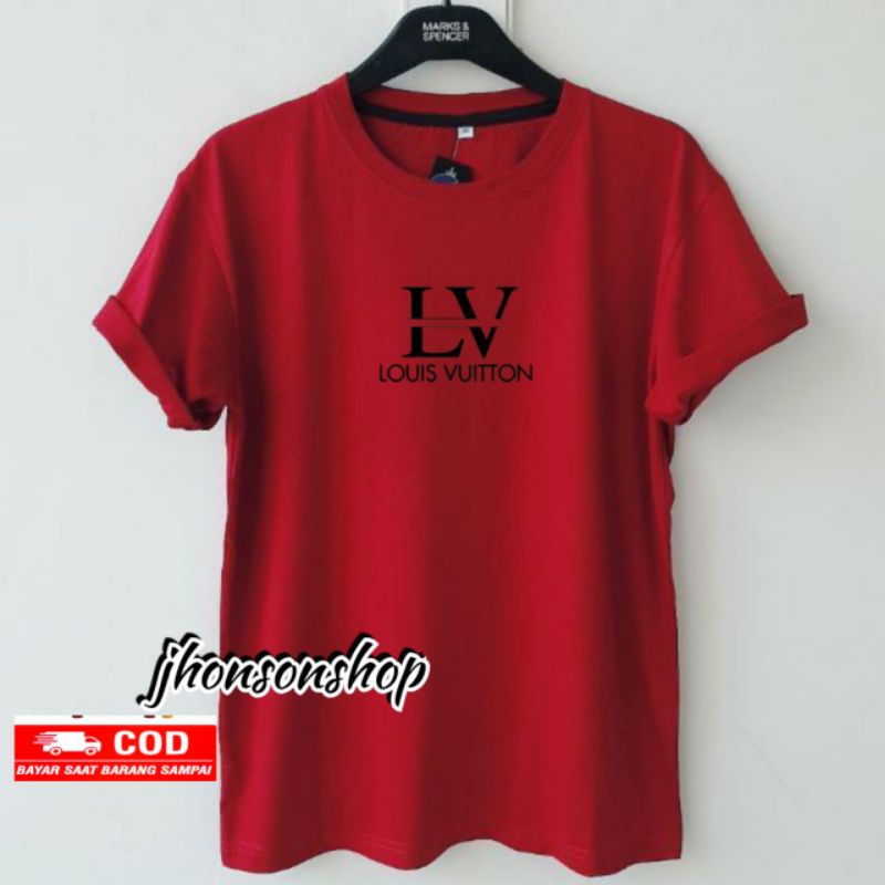 kaos oblong logo { LV.t } distro t-shirt.catton unisex buat dewasa.tebal &amp; murah