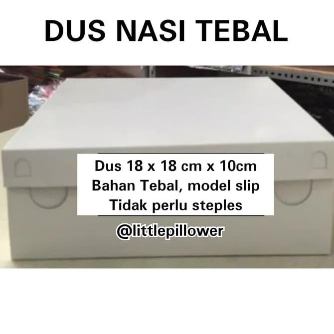 

Dus Kotak Nasi Putih Polos 18X18Cm Plw-909