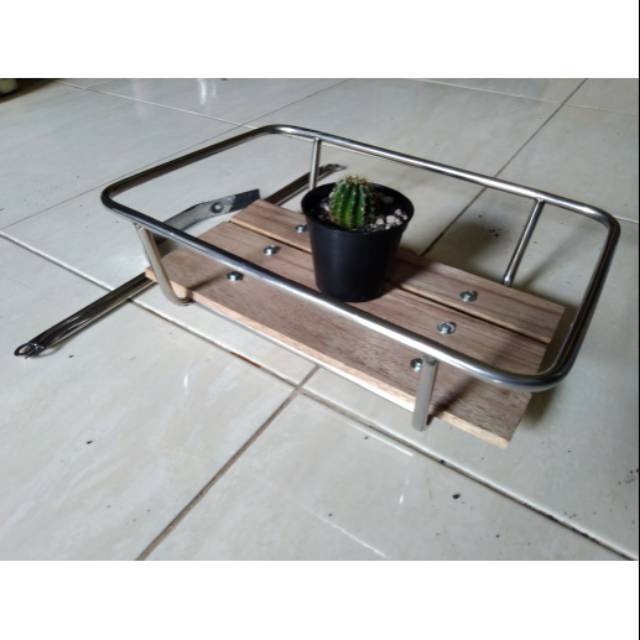 front rack / rak depan sepeda / pannier bahan stainless
