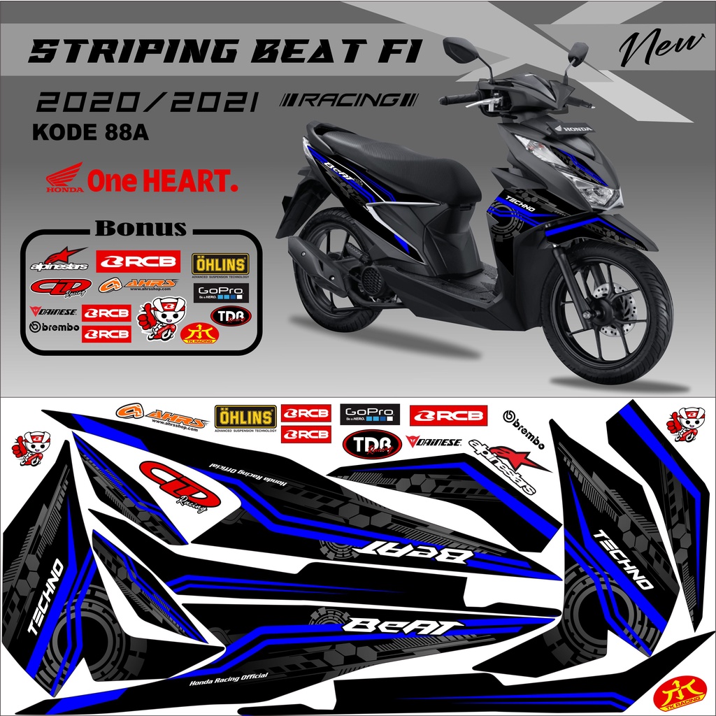 Stiker Variasi Beat Striping Beat kode 88