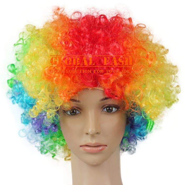 IDG Wig rainbow / wig kribo/ Wig Badut / Wig Cosplay/ Rambut Palsu full wig/ rambut badud/ rambut ba