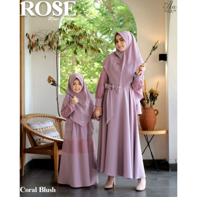 Gamis dewasa dan anak ROSE SERIES ( mom&kids) by aden hijab ( mohon chat dulu ya ka)