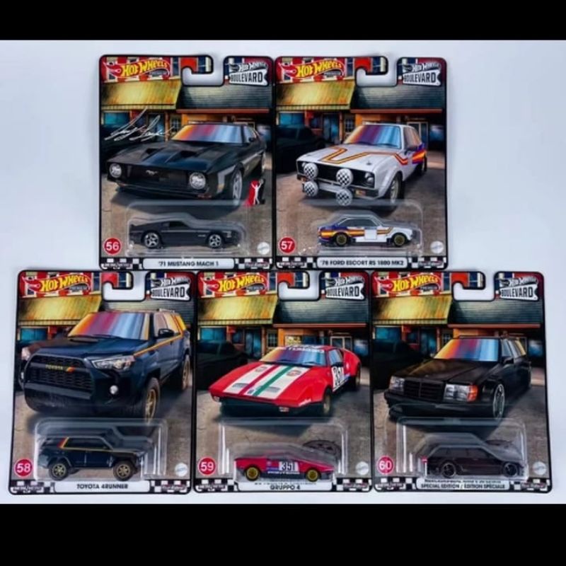 HOT WHEELS BOULEVARD MIX M TOYOTA 4RUNNER MERCEDES BENZ AMG E36 Estate special edition 71 mustang mach 1 de tomaso pantera gruppo 4 78 ford escort rs 1800 mk2 premium