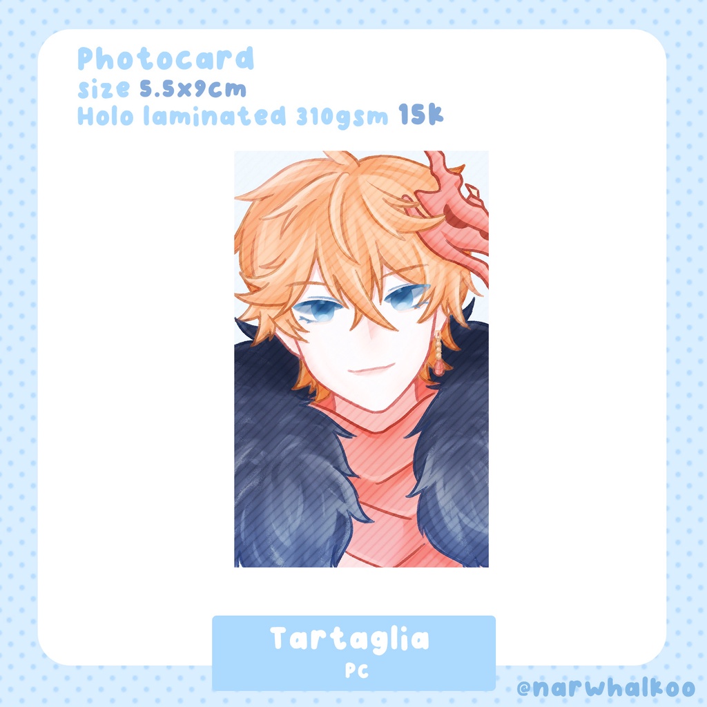 Childe Photocard Genshin Fanmade Merch