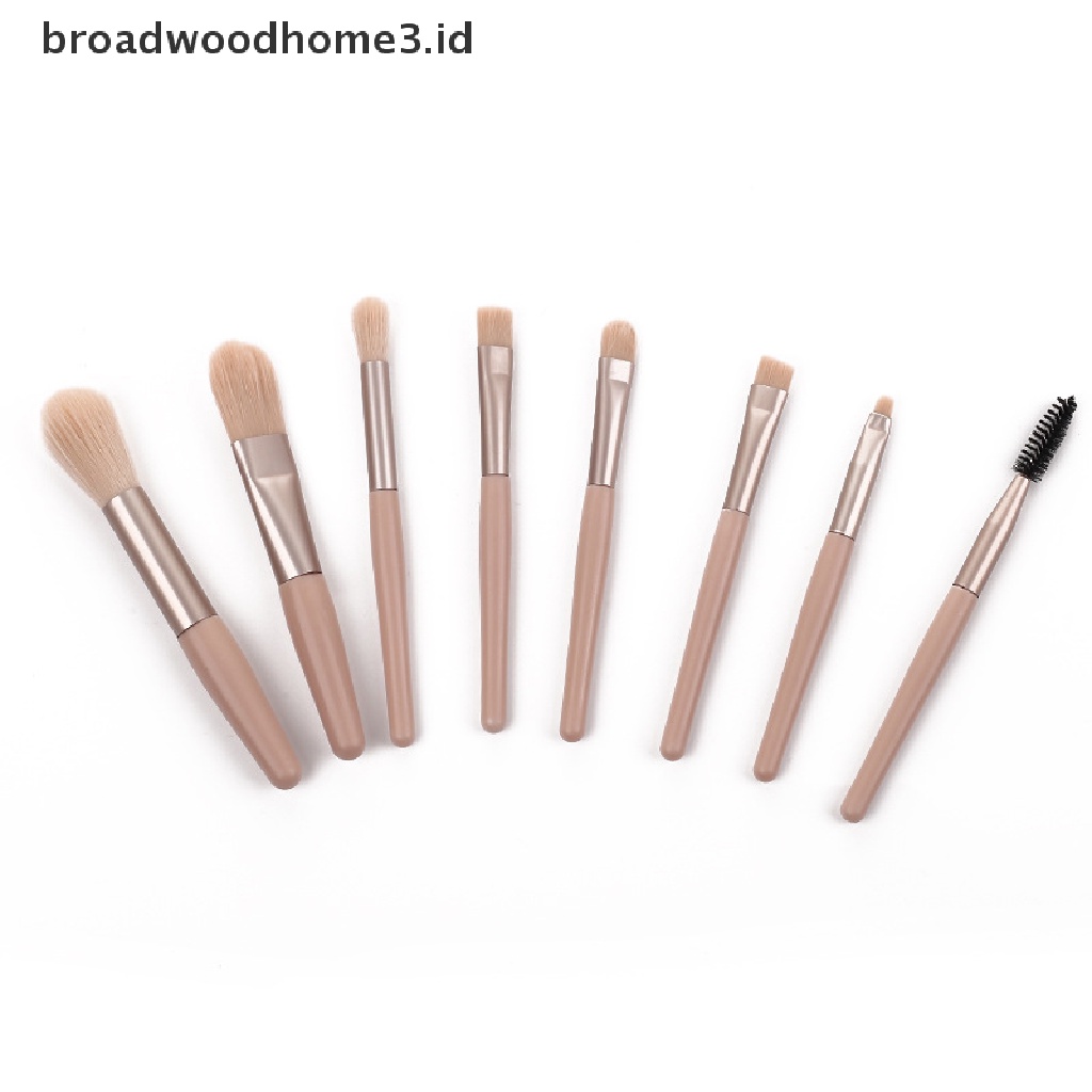 8pcs / Set Brush Mini Lembut Untuk Bedak / Eyeshadow