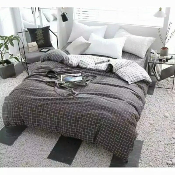 

Bf301Gf Seprei Motif Kotak Hitam/Abu-Abu/Merah/Biru/Putih( Tanpa Bed Cover) - Hitam, 90X200 Gdfd601A