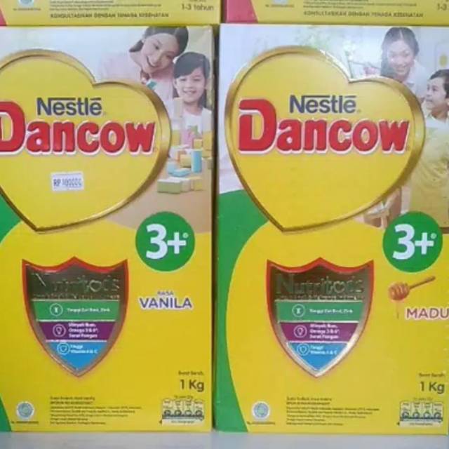 

Dancow 3+ plus susu nestle anak 3- 5 tahun MADU / VANILA 1000gr 1kg.