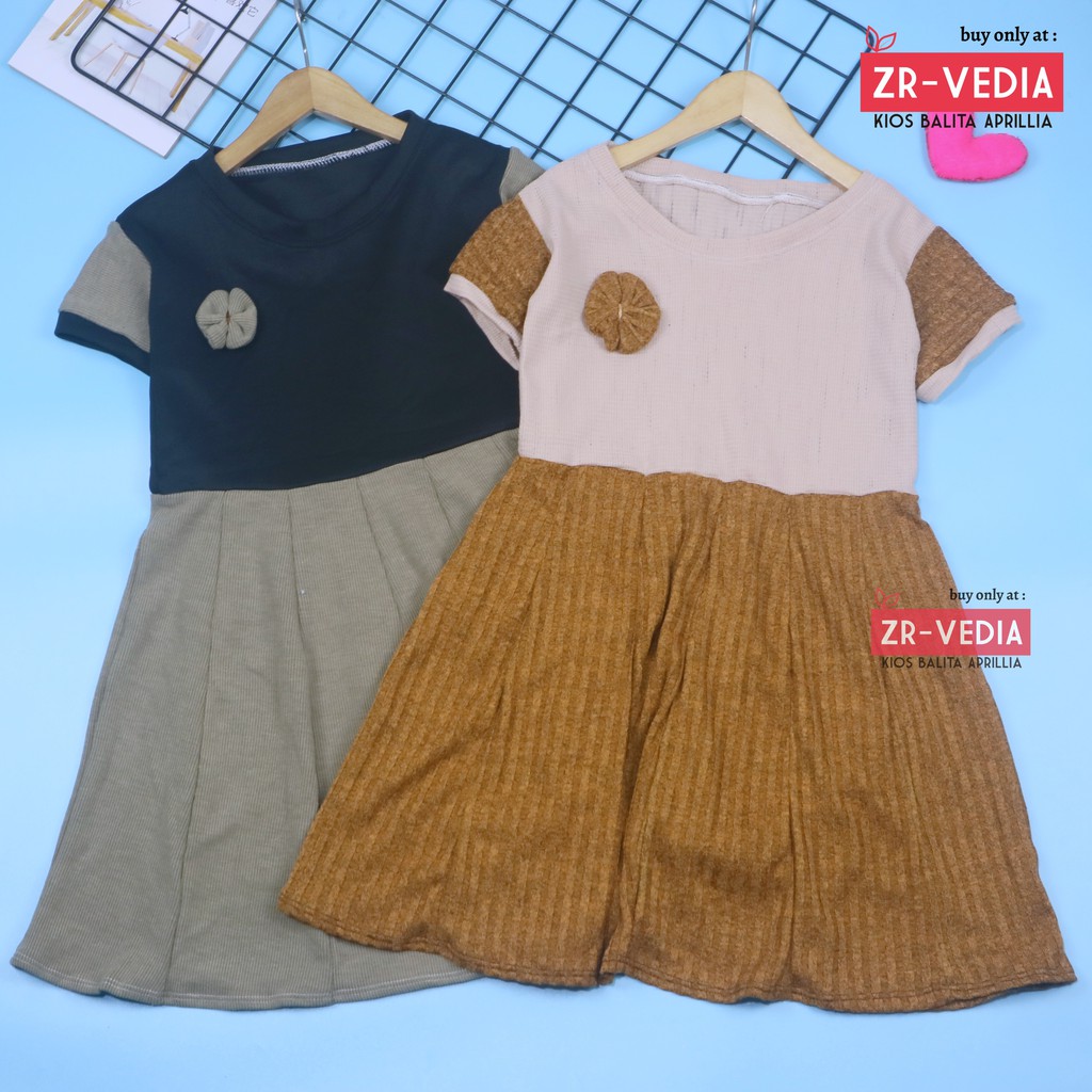 Dress Maudy Size 5-6 Tahun / Dress Gaun Anak Perempuan Murah Baju Cewek Lengan SD Pesta Import