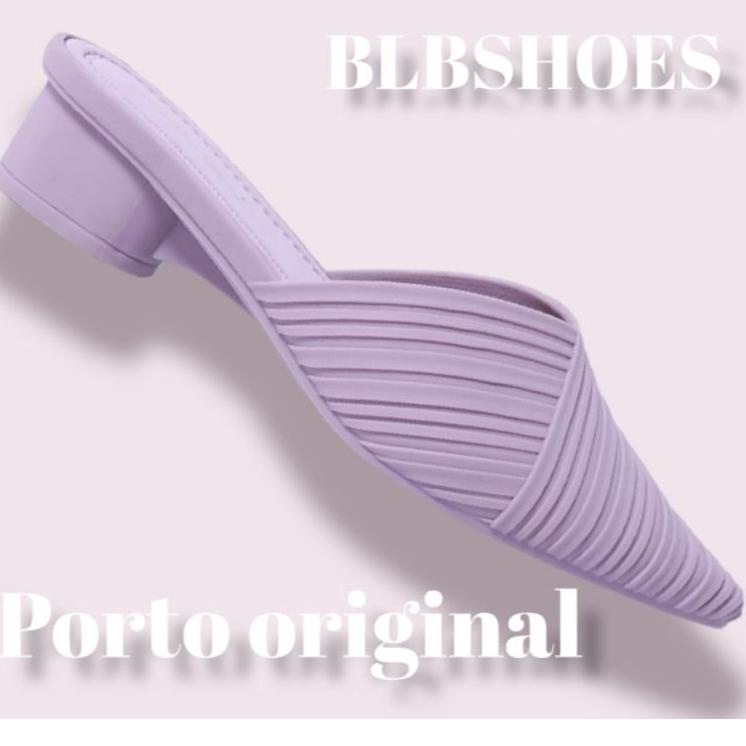 (VIRAL) Sendal selop depan tertutup Porto BSV Terbaru nyaman,wedges karet wanita kekinian motif