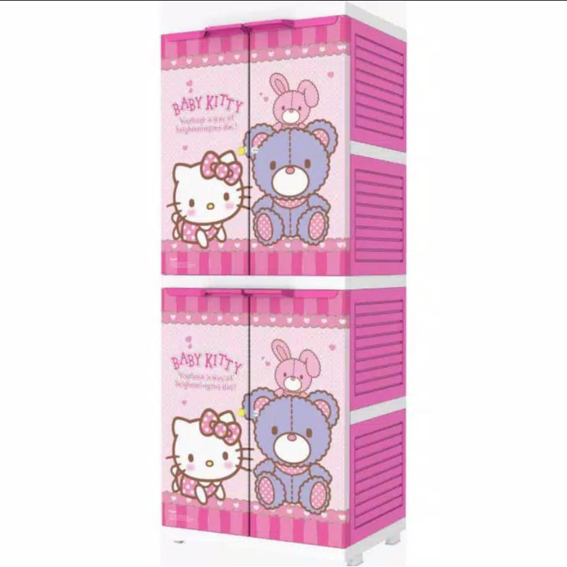 lemari plastik 4susun/lemari naiba hello kitty