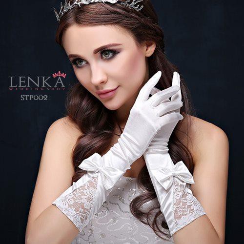 [PRODUK TERMURAH] SARUNG TANGAN PUTIH PENGANTIN WANITA WEDDING GLOVES PESTA STP002