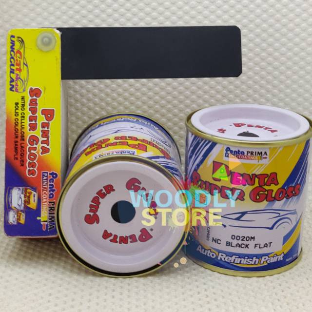 PENTA SUPER GLOSS FLAT BLACK HITAM DOFF CAT DUCO CAT BODY 200ml
