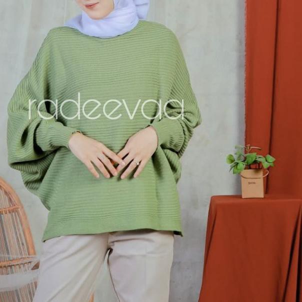 ♠ BLOUSE BATWING RAJUT KALONG JUMBO KNIT IMPORT OVERSIZE LASPERAL ➪