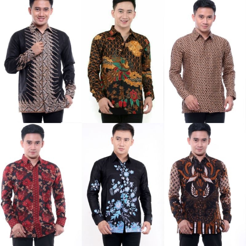 Termurah Kemeja Batik Lengan Panjang 021 Risna Batik Hrb026 Hem Batik Murah Seno Sogan Bakung Padi Manggar MynYp6ZIJwBGYA
