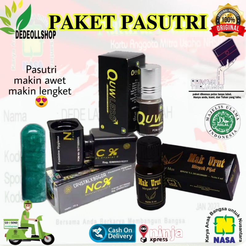 Paket Pasutri NASA Crystal x, Quwless, Mak urut Nasa Asli Original NASA