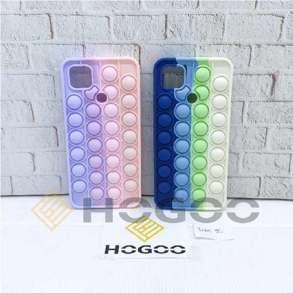 SILICONE CASE POP IT XIAOMI REDMI 9C - CASE PENGHILANG STRESS PUSH IT BUBBLE CASE RAINBOW