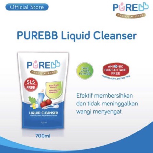 Pure Baby Liquid Cleanser 700ml Refill - Sabun Cuci Botol dan Perlengkapan Bayi 700ml