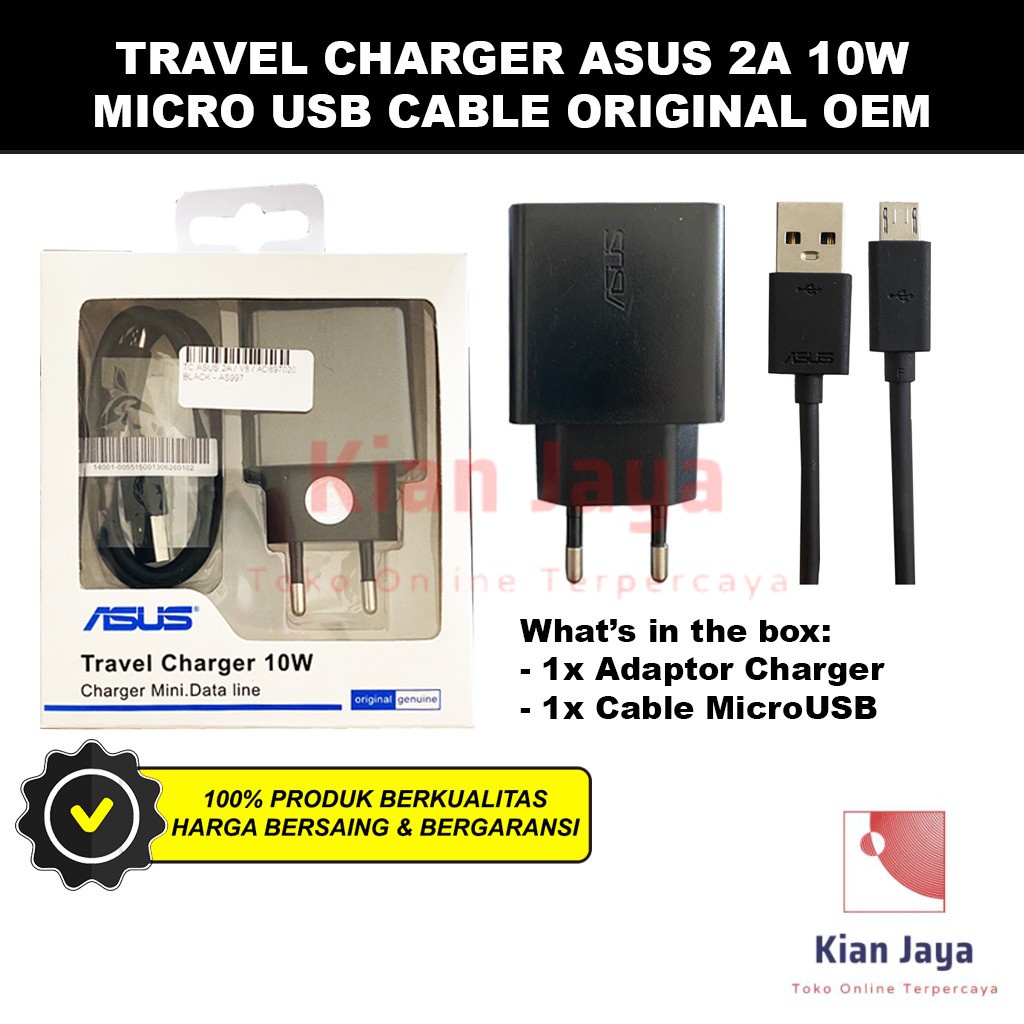 Travel Charger Asus 2A 10w Micro USB Cable Fast Charge Charging Travel Adaptor Casan Carger Hp Original OEM