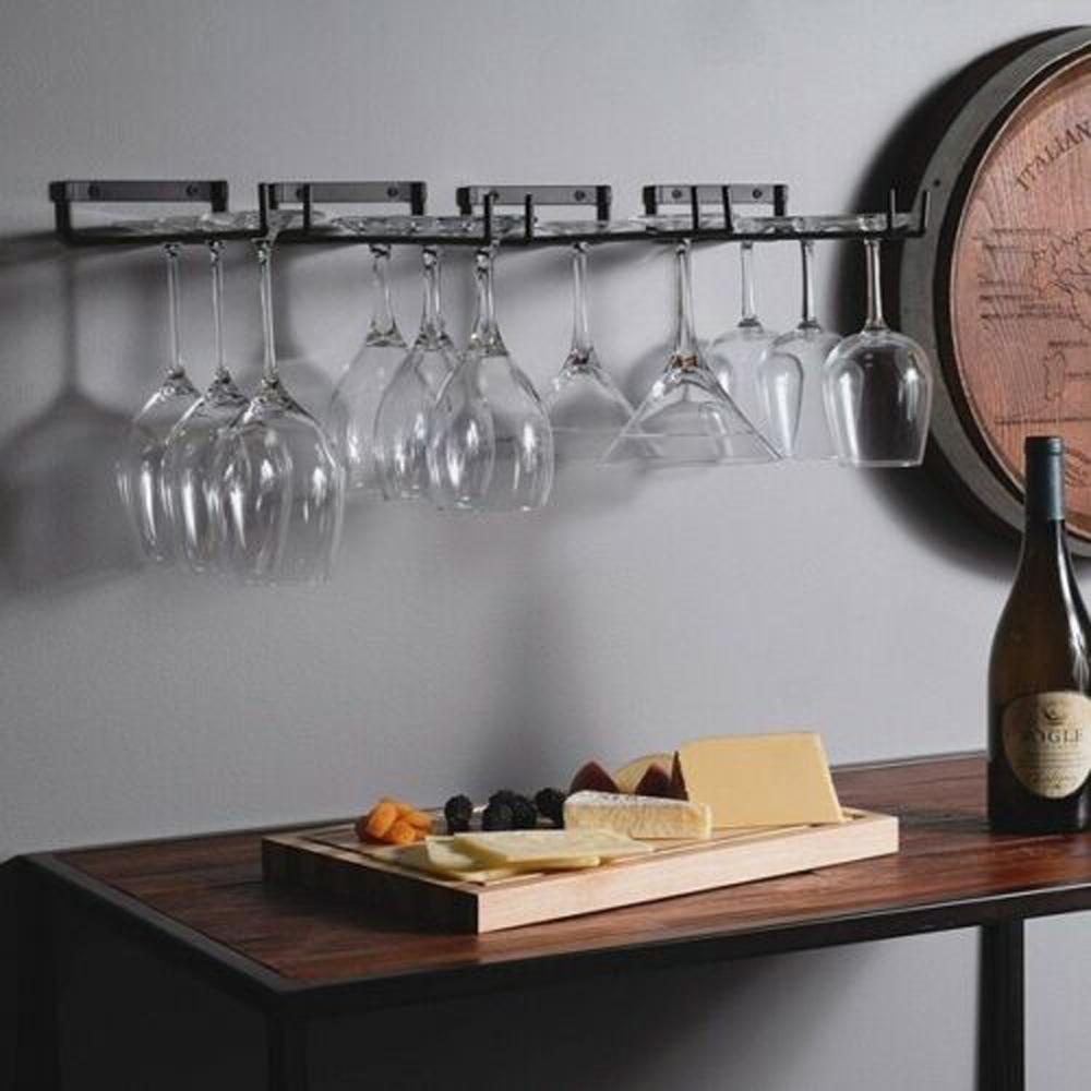 Nickolas1 Tempat Gelas Wine Besi Bar Hias Goblet Organizer Cabinet Rak Gantung