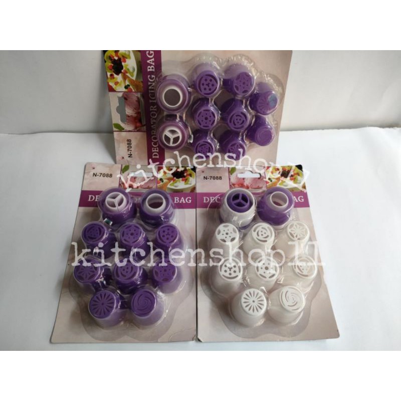 Spuit Rusia / alat penghias kue / spuit rusia plastik set 8pcs / decorator cake set 8 pcs