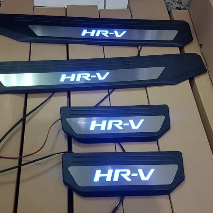 sill plate sealplate samping PINTU mobil honda hrv HR-V lampu led biru