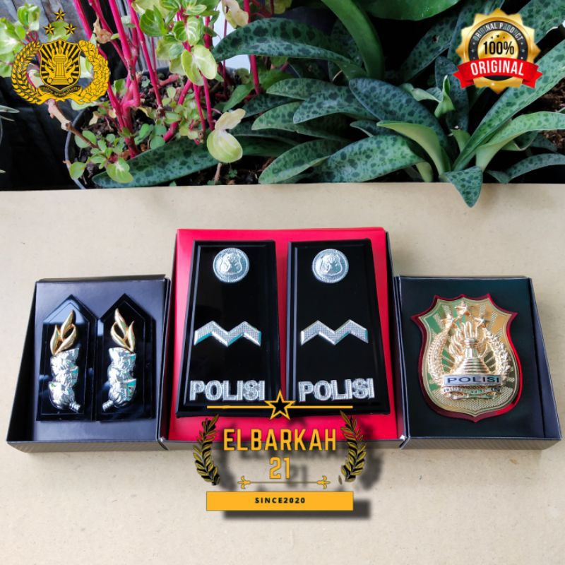 PAKET PANGKAT POLRI BINTARA AIPDA FUL AKRILIK+MONOGRAM+KEWENANGAN EXKLUSIVE pangkat aipda polri