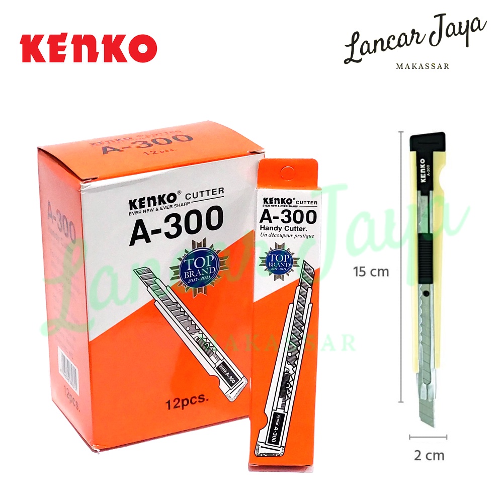 

[1 BOX / 12 PCS] Cutter / Alat Pemotong KENKO A-300 (9 Mm Blade)