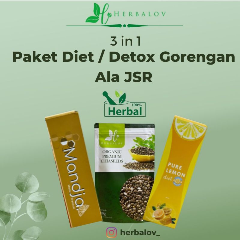 Paket Detox Chia Seed Organik 100 gr + Pure Lemon Diet 250 ml + Madu Multiflora Premium With Dried L
