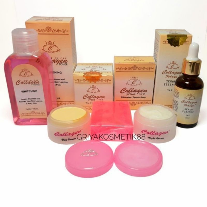 PAKET COLLAGEN ORIGINAL 5in1 [Cream,sabun,serum & toner]-5in1 (serum essence)