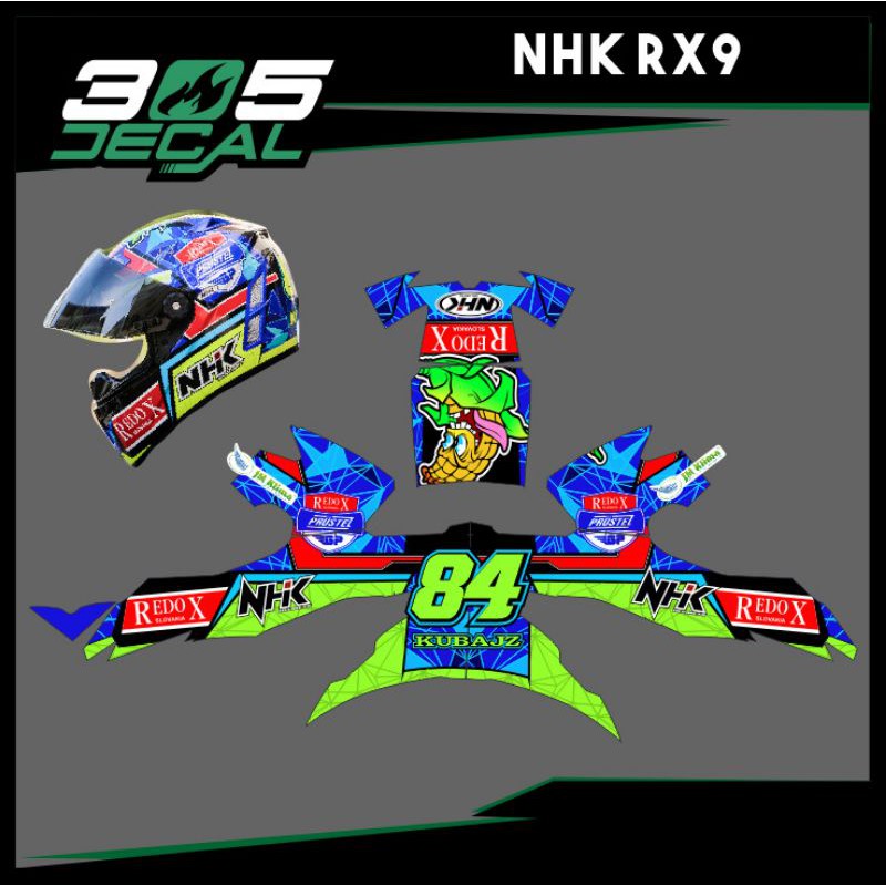 DECAL STICKER HELM NHK RX9 JACUB | DECAL HELM | DECAL STICKER