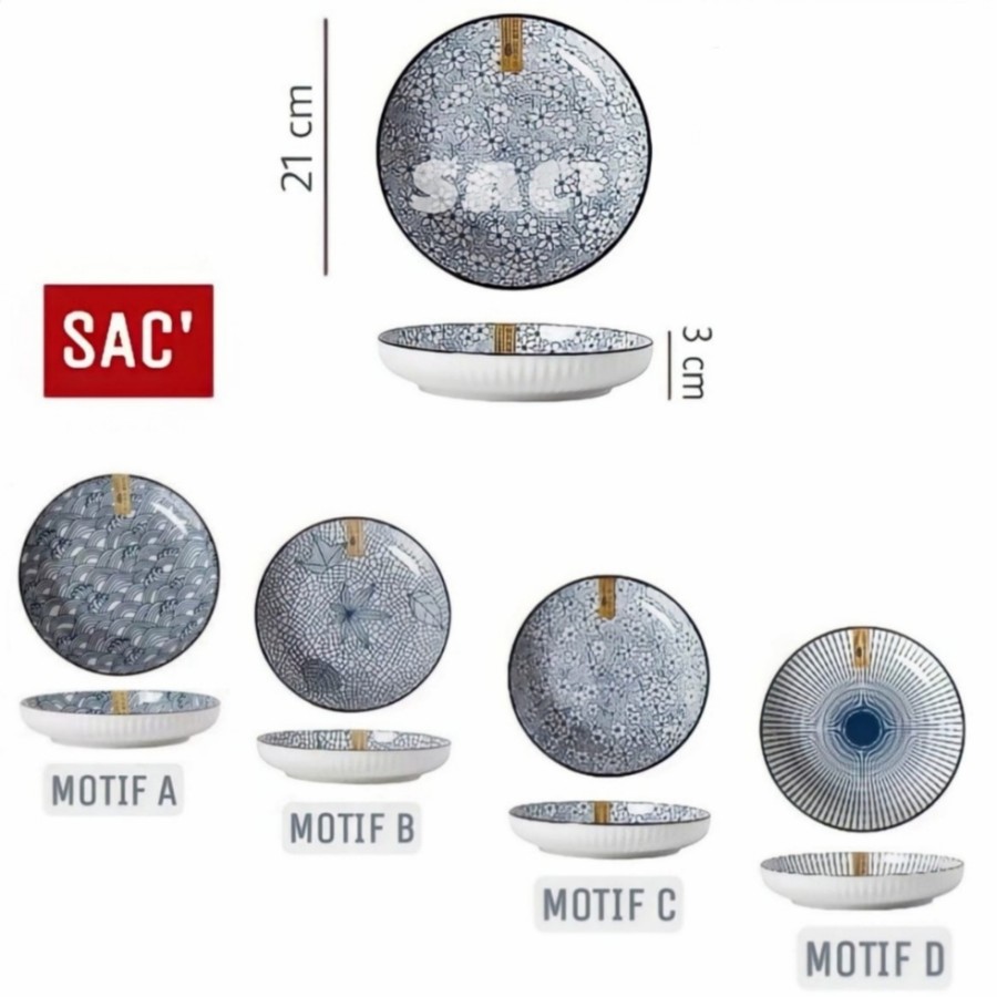 KATSU Japanese Style Dinner Plate Porcelain Mangkuk Piring Makan Ala Jepang-4