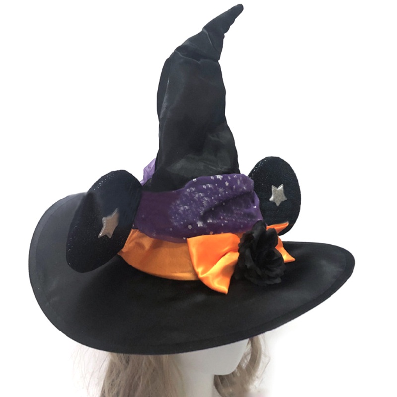 Topi Penyihir Warna Hitam Untuk Kostum Cosplay Halloween