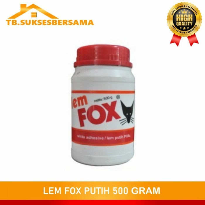 

Lem FOX Putih Lem Plamur Plamir Kayu Serba Guna 500 Gram