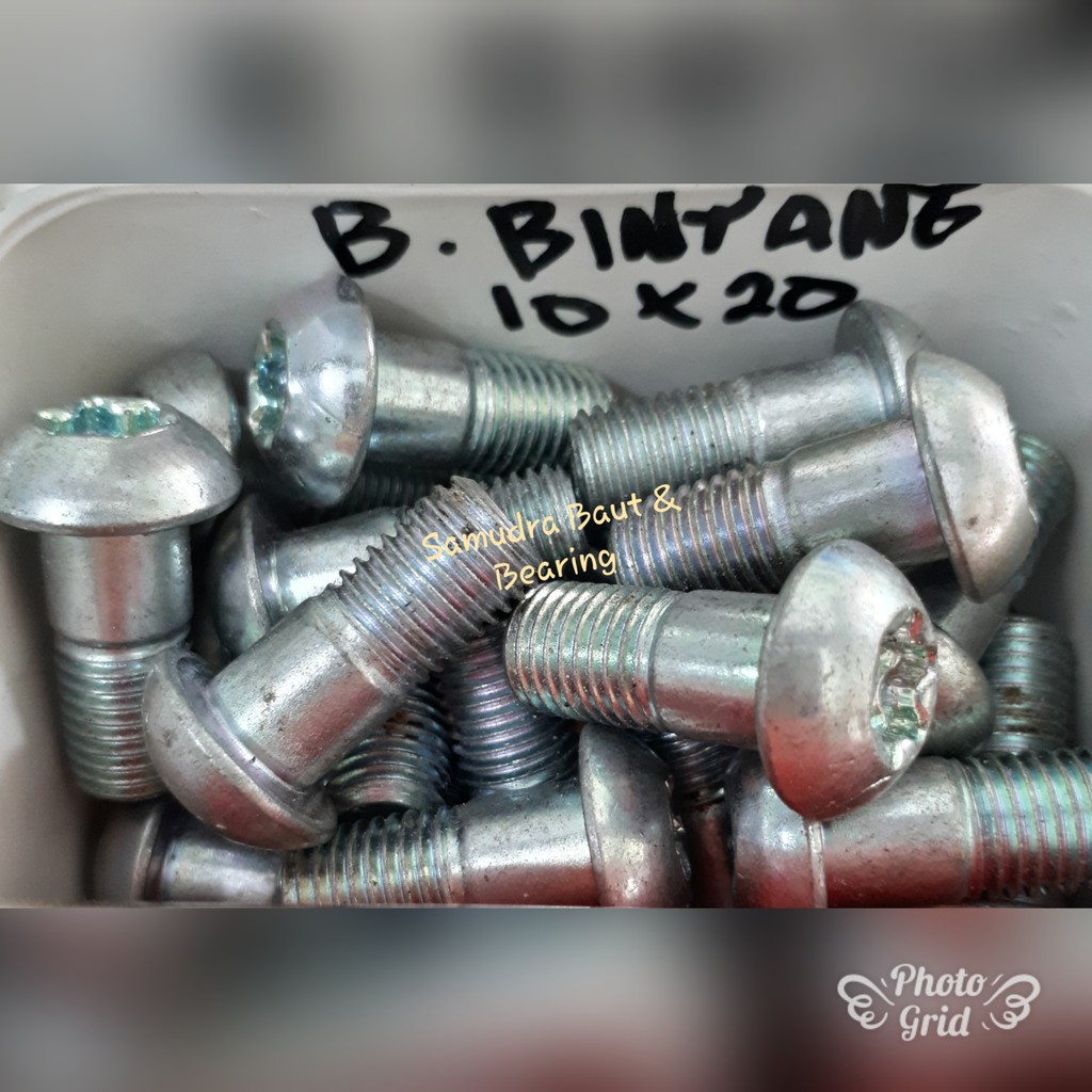 Baut Bintang M 10 x 20 MINIMAL ORDER 10PCSBIJI .... BOLEH CAMPUR.