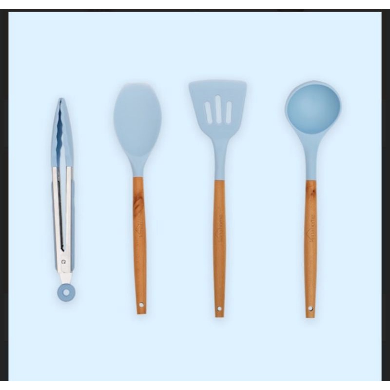 Alat masak/spatula/sutil silikon anti gores dan tahan panas keiko set-6