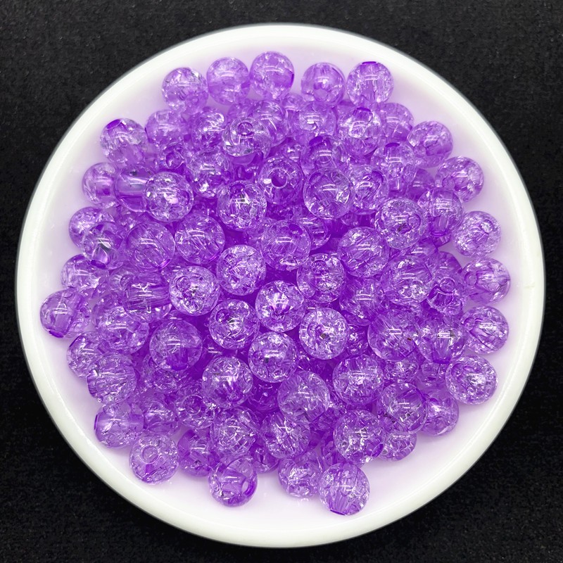 50 Pcs/Pack 8mm Akrilik Transparan Retak Burst Bulat Beads