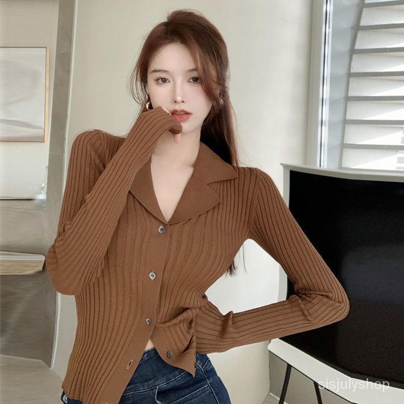 #Sisjuly# Pakaian Rajut Wanita Pakaian Luar Baru Wanita Sweater Bottoming Lengan Panjang Atasan Tipi