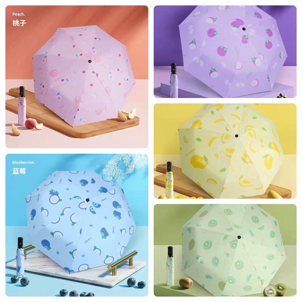 Payung Motif Buah 3D/Payung Lipat Buah Lucu dan Unik Korean Design Style Fruity Lucu/PAYUNG BUAH IMP