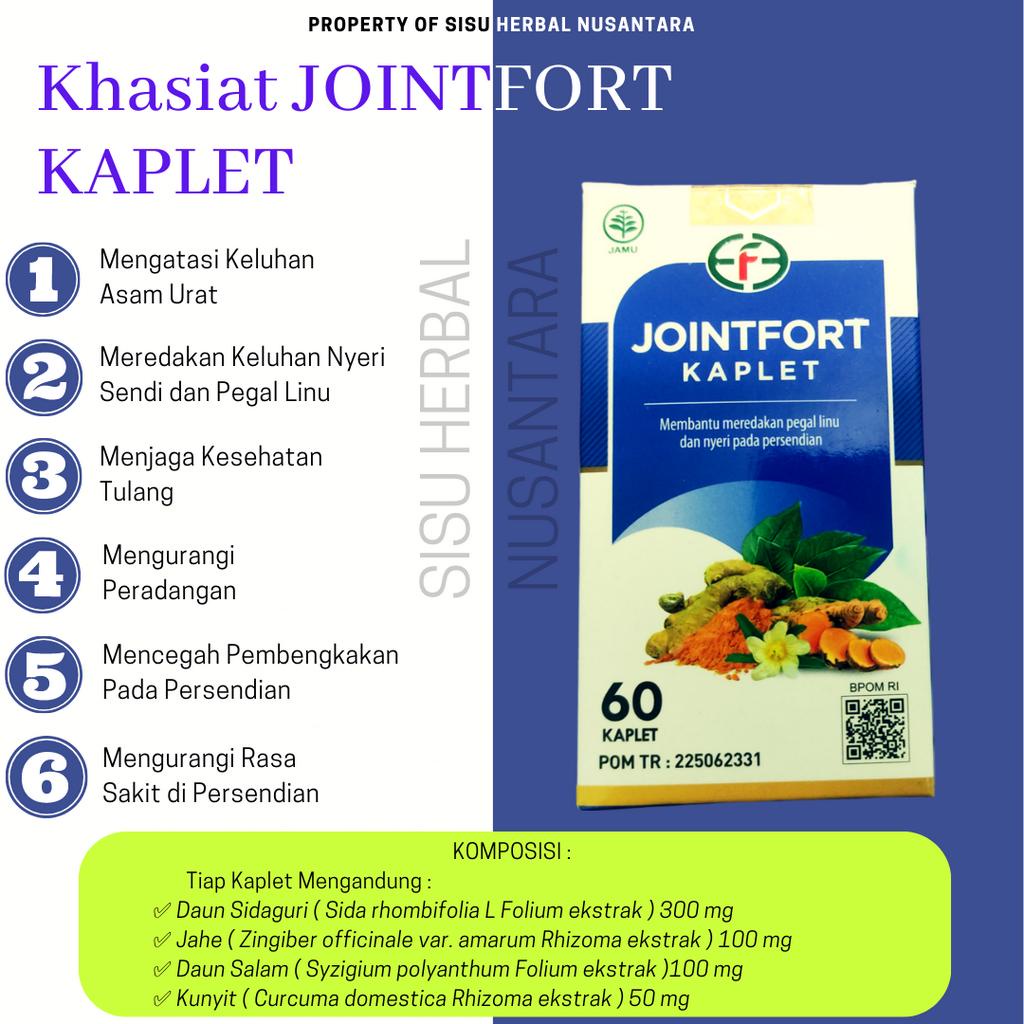 JOINTFORT Kaplet Obat Asam Urat Herbal Saraf Kejepit Pegal Linu Dan Nyeri Sendi Ampuh