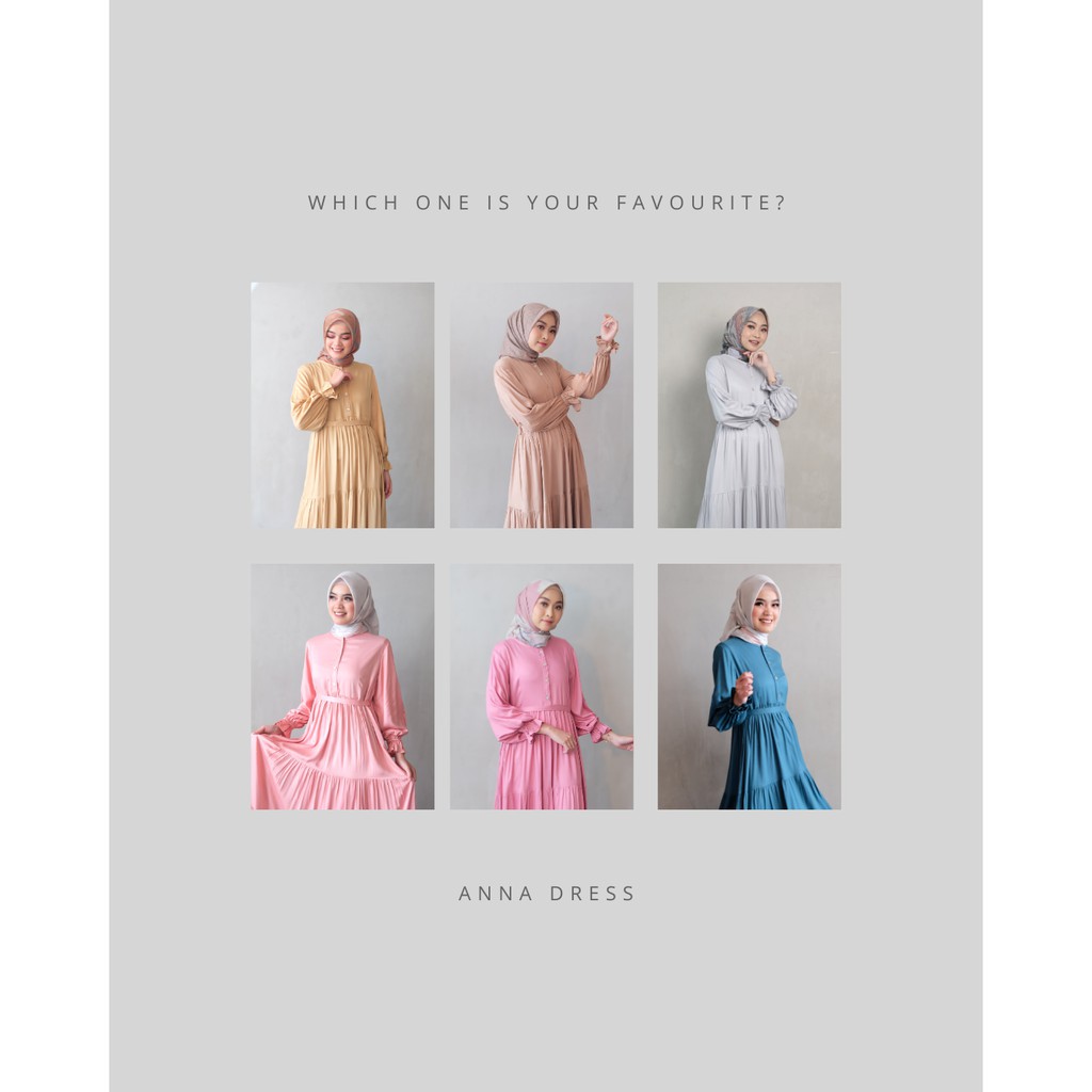 Anna Dress | Gamis Wanita Polos | Gamis Kondangan