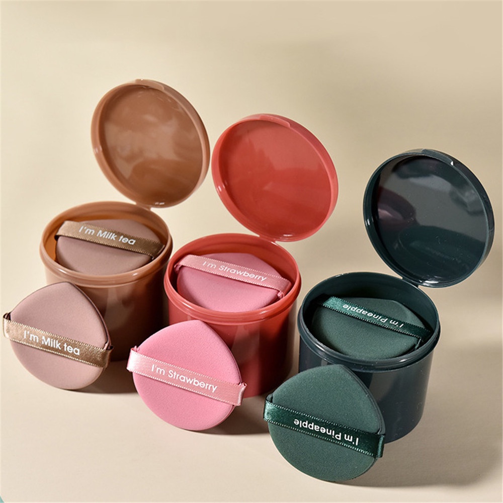 GrosirMart 7pcs Spons Puff Air Cushion BB Cream Foundation Cair Bentuk Bulat Aneka Warna Kecantikan