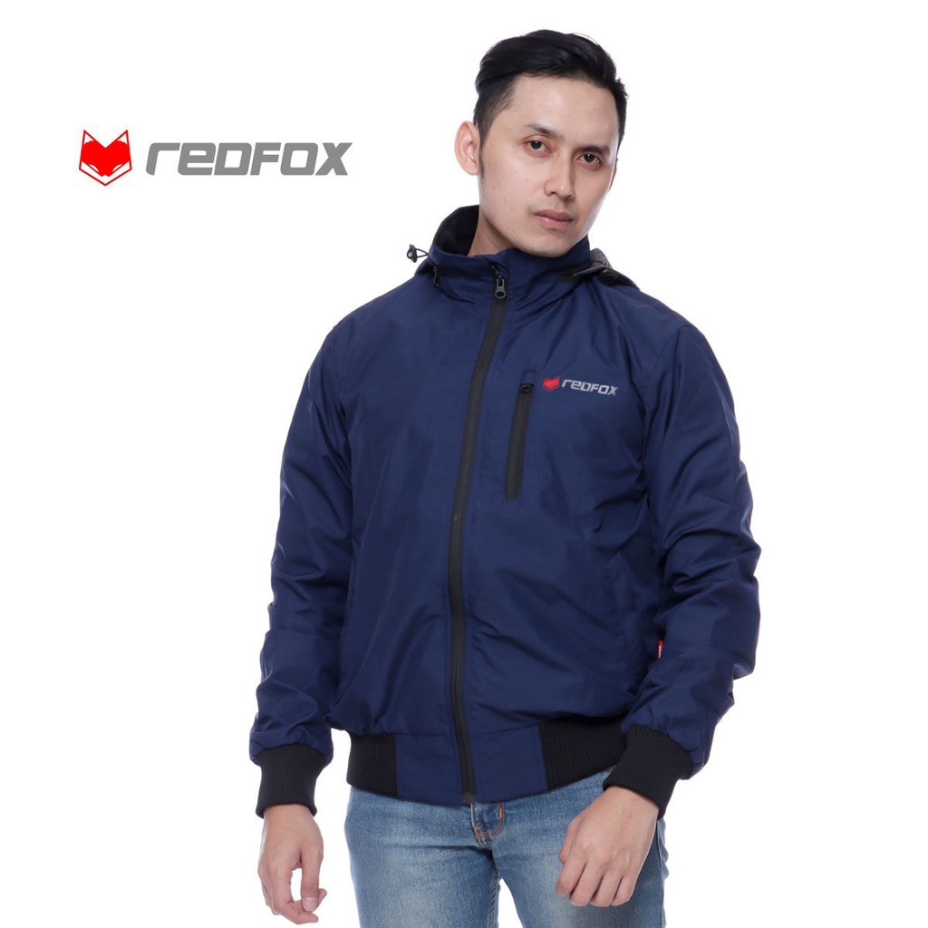Jaket Motor Pria Anti Angin - Tyrano Navy | REDFOX