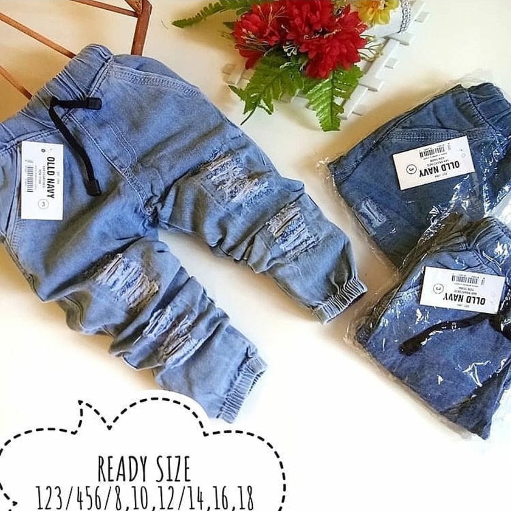 JOGER JEANS ANAK - Celana Panjang Anak 1-8 Tahun | Celana Panjang Anak Laki-laki | Celana Joger Jeans Anak