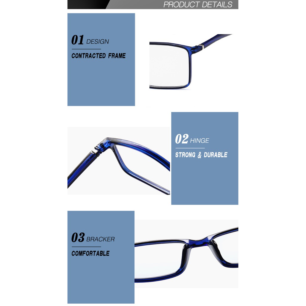 【Bayar di tempat】COD (San9)Komputer Kecil Anti-radiasi Kacamata Anti-biru Bingkai Kacamata Pria/Wanita-8