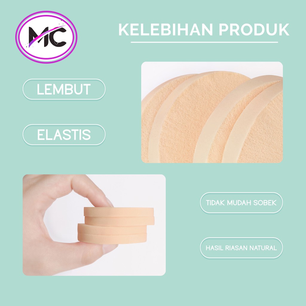 Spons Bedak Padat Spon Make Up Sponge Makeup Foundation Lembut Bulat Kotak Premium